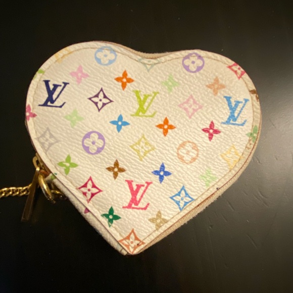 Louis Vuitton x Takashi Murakami white multicolor heart coin purse - Picture 3 of 17